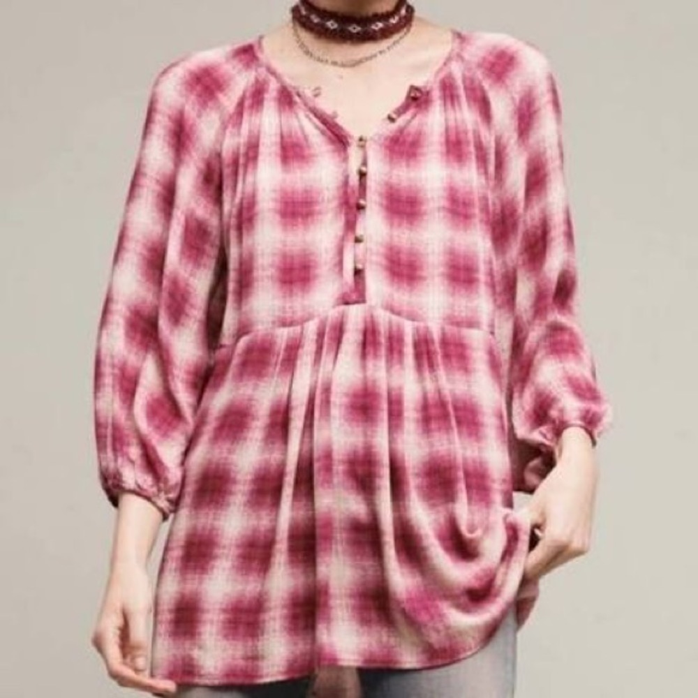 Anthropologie Maeve Calavon Peplum Top Size Medium